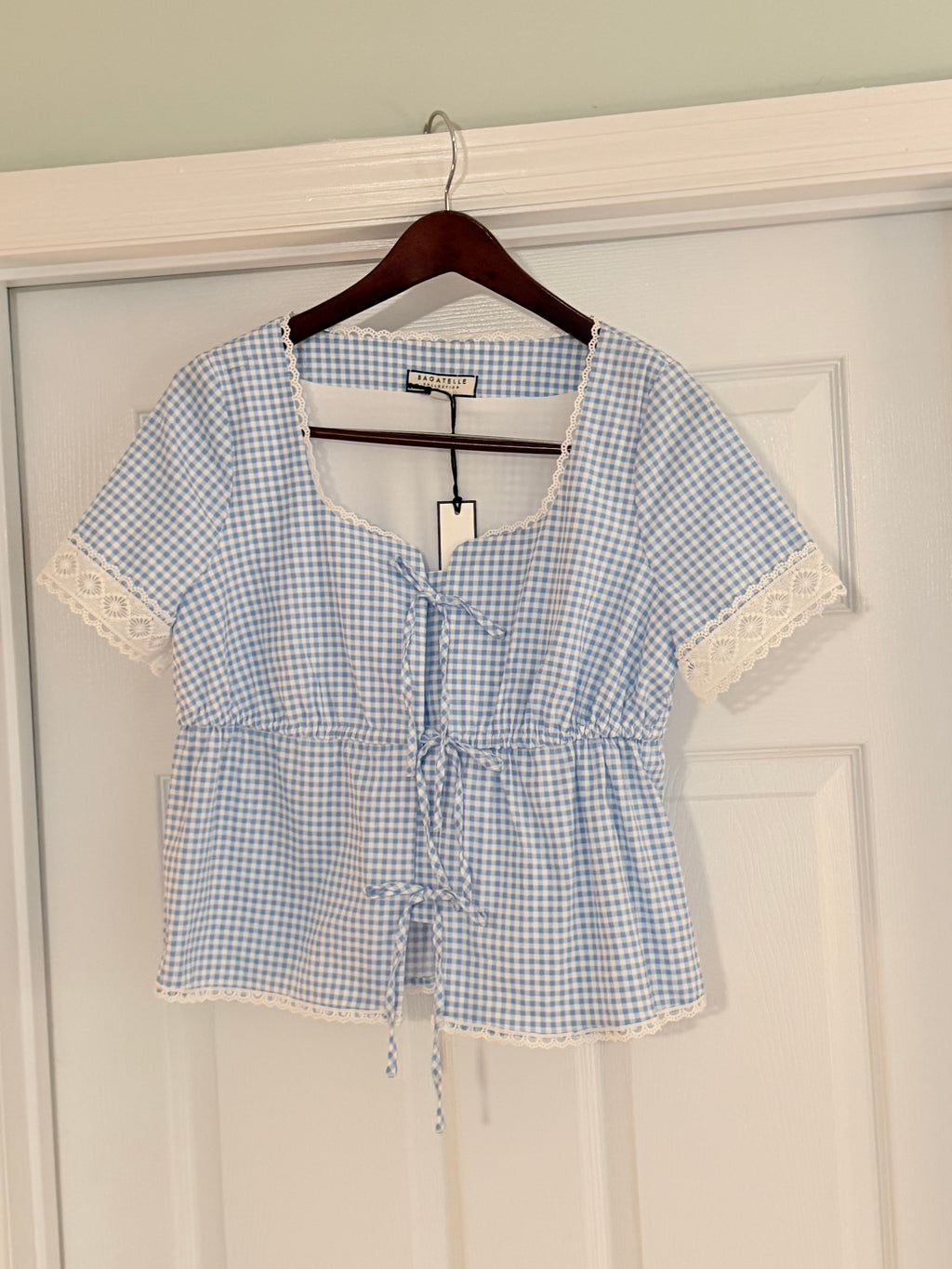 Bagatelle Blue Gingham Blouse