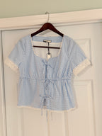 Bagatelle Blue Gingham Blouse